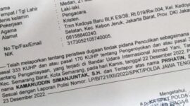 Surat laporan kehilangan teman. (Dok. Ist)