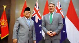 Menteri Pertahanan RI Prabowo Subianto menerima kunjungan kehormatan Wakil Perdana Menteri sekaligus Menteri Pertahanan Australia Richard Marles. (Dok. Tim Media Prabowo Subainto)