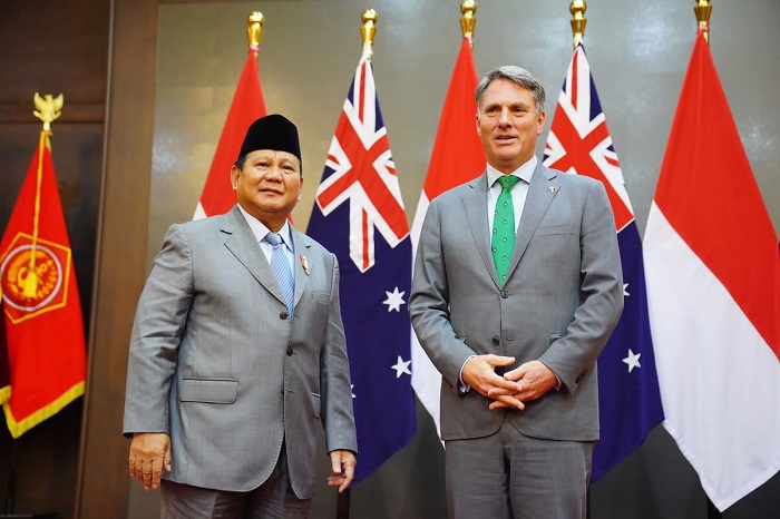 Menteri Pertahanan RI Prabowo Subianto menerima kunjungan kehormatan Wakil Perdana Menteri sekaligus Menteri Pertahanan Australia Richard Marles. (Dok. Tim Media Prabowo Subainto)