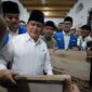Menteri Pertahanan RI Prabowo Subianto menjadi pembicara dalam acara Hari Ulang Tahun PMII di Benteng Vastenburg, Solo. (Dok. Tim Media Prabowo)
