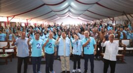 Capres nomor urut dua yang juga Ketua Dewan Induk Koperasi Unit Desa (Inkud) Prabowo Subianto acara seminar nasional koperasi Mitra Digital Sejahtera (MDS Coop) di Desa Cinangka, Purwakarta. (Dok. Tim Media Prabowo)