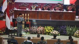 Menteri Pertahanan Prabowo Subianto menghadiri wisuda Unhan RI di Sentul, Bogor. (Dok. Tim Media Prabowo)
