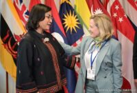Menteri Keuangan (Menkeu) Sri Mulyani Indrawati bertemu bilateral dengan Presiden European Investment Bank (EIB) Nadia Calvino. (Dok. Kemenkeu.go.id)