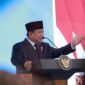 Presiden Indonesia Prabowo Subianto Dalam Acara pengukuhan 1.451 hakim baru di Gedung Mahkamah Agung, Jakarta. (Dok. Tim Media Prabowo)